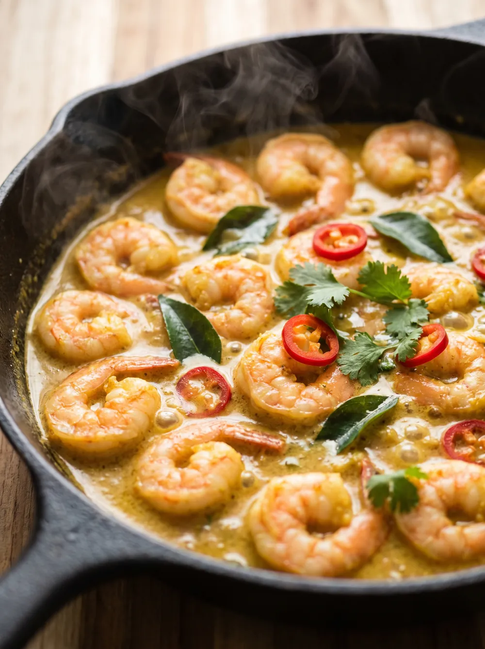 crevettes curry lait de coco